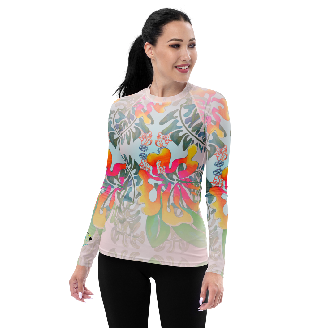 Wholesale Women's Rash Guard in Hibiscus